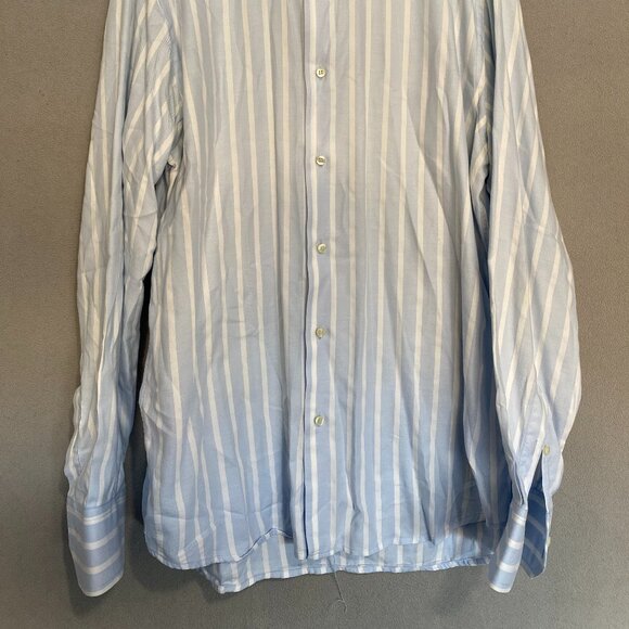 Gianfranco Ferré Studio Men’s Blue/White Striped Dress Shirt 16/41 100% Cotton - Picture 8 of 9